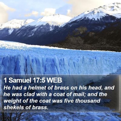 1 Samuel 17:5 WEB Bible Verse Image