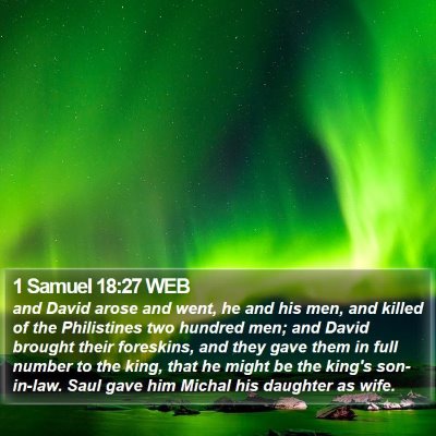 1 Samuel 18:27 WEB Bible Verse Image
