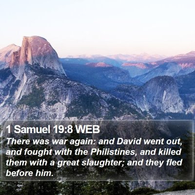1 Samuel 19:8 WEB Bible Verse Image