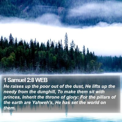 1 Samuel 2:8 WEB Bible Verse Image