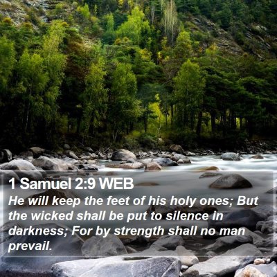 1 Samuel 2:9 WEB Bible Verse Image