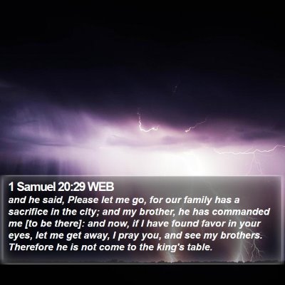 1 Samuel 20:29 WEB Bible Verse Image