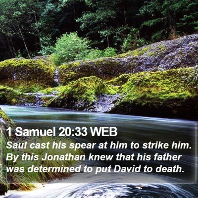 1 Samuel 20:33 WEB Bible Verse Image