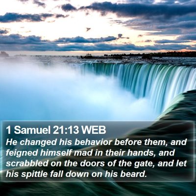 1 Samuel 21:13 WEB Bible Verse Image