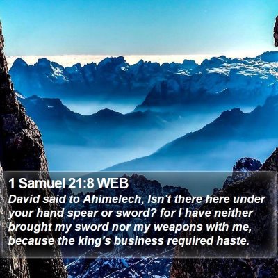1 Samuel 21:8 WEB Bible Verse Image