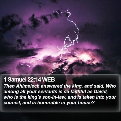 1 Samuel 22:14 WEB Bible Verse Image