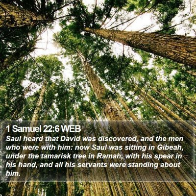 1 Samuel 22:6 WEB Bible Verse Image