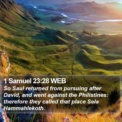 1 Samuel 23:28 WEB Bible Verse Image