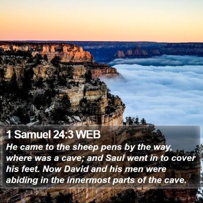 1 Samuel 24:3 WEB Bible Verse Image
