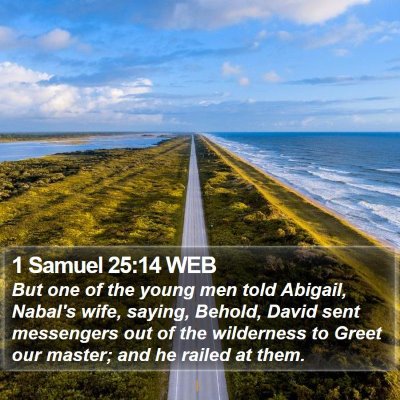 1 Samuel 25:14 WEB Bible Verse Image