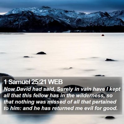 1 Samuel 25:21 WEB Bible Verse Image