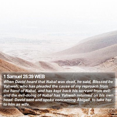 1 Samuel 25:39 WEB Bible Verse Image