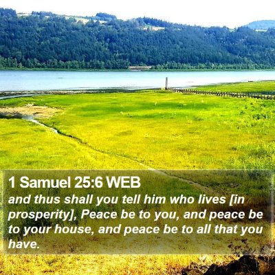 1 Samuel 25:6 WEB Bible Verse Image