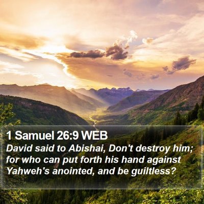 1 Samuel 26:9 WEB Bible Verse Image