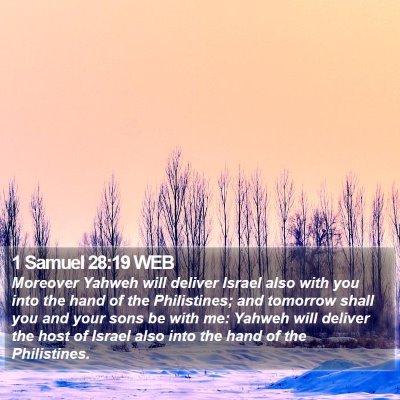 1 Samuel 28:19 WEB Bible Verse Image