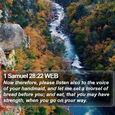 1 Samuel 28:22 WEB Bible Verse Image