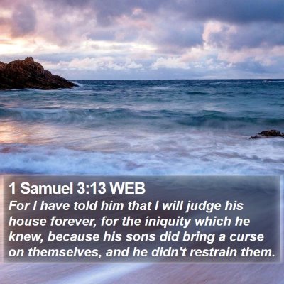 1 Samuel 3:13 WEB Bible Verse Image
