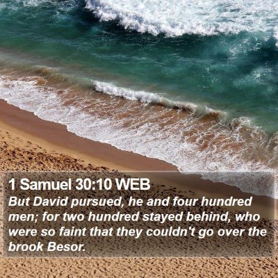 1 Samuel 30:10 WEB Bible Verse Image
