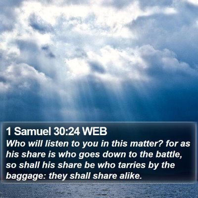 1 Samuel 30:24 WEB Bible Verse Image