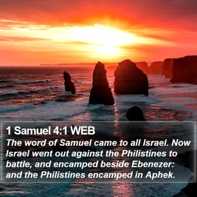 1 Samuel 4:1 WEB Bible Verse Image