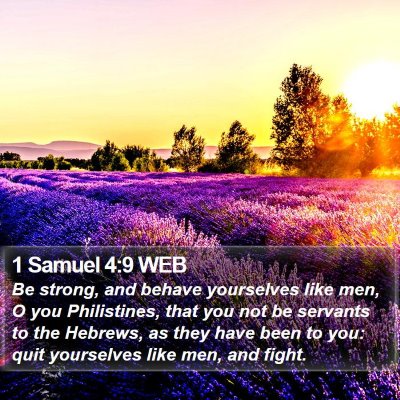 1 Samuel 4:9 WEB Bible Verse Image