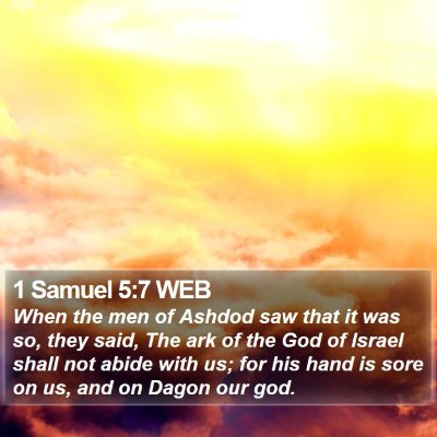 1 Samuel 5:7 WEB Bible Verse Image