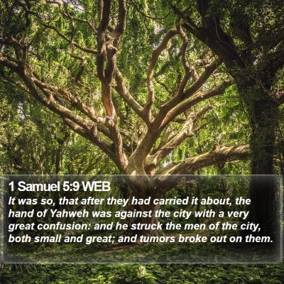 1 Samuel 5:9 WEB Bible Verse Image