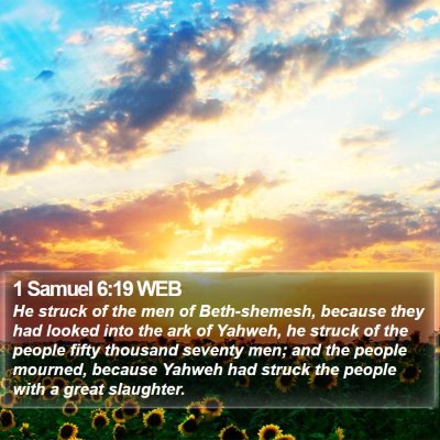 1 Samuel 6:19 WEB Bible Verse Image