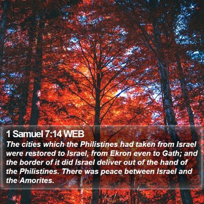 1 Samuel 7:14 WEB Bible Verse Image