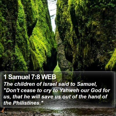 1 Samuel 7:8 WEB Bible Verse Image