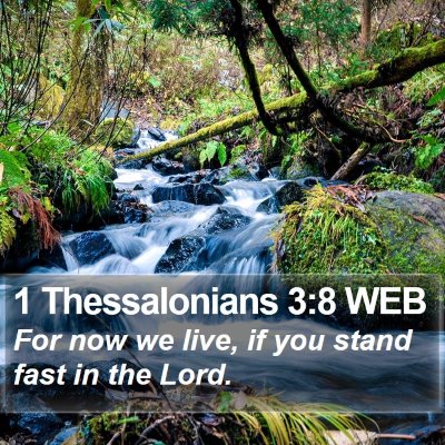 1 Thessalonians 3:8 WEB Bible Verse Image