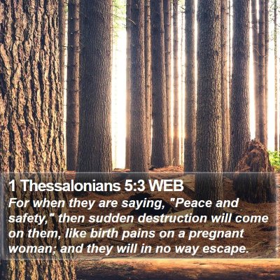 1 Thessalonians 5:3 WEB Bible Verse Image