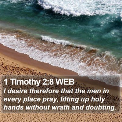 1 Timothy 2:8 WEB Bible Verse Image