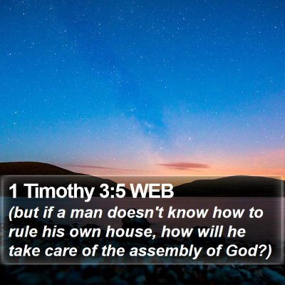 1 Timothy 3:5 WEB Bible Verse Image
