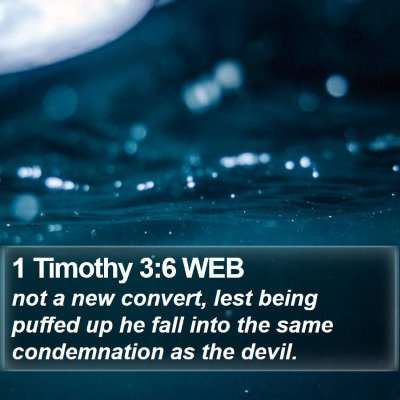 1 Timothy 3:6 WEB Bible Verse Image