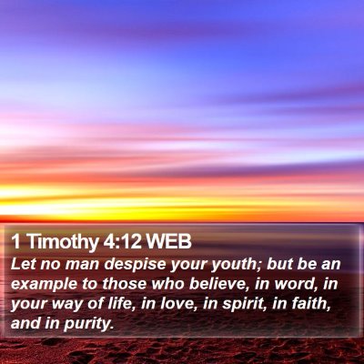 1 Timothy 4:12 WEB Bible Verse Image