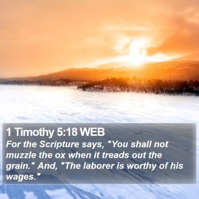 1 Timothy 5:18 WEB Bible Verse Image