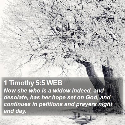 1 Timothy 5:5 WEB Bible Verse Image