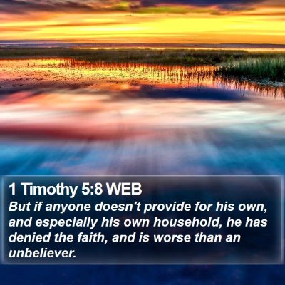 1 Timothy 5:8 WEB Bible Verse Image