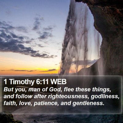 1 Timothy 6:11 WEB Bible Verse Image
