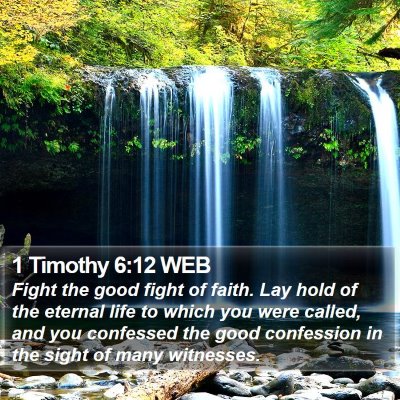 1 Timothy 6:12 WEB Bible Verse Image
