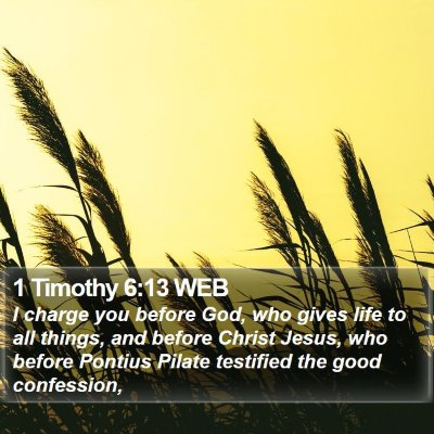 1 Timothy 6:13 WEB Bible Verse Image
