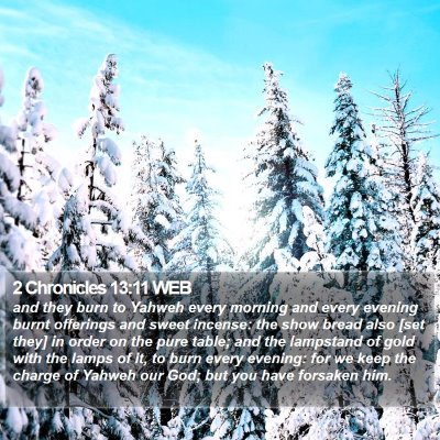 2 Chronicles 13:11 WEB Bible Verse Image