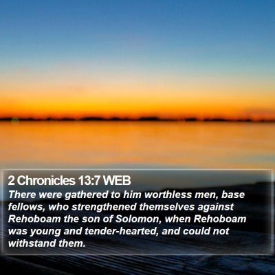 2 Chronicles 13:7 WEB Bible Verse Image
