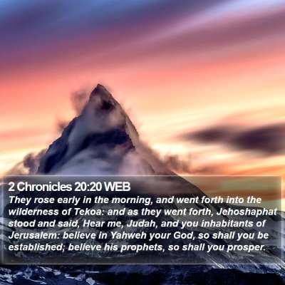 2 Chronicles 20:20 WEB Bible Verse Image