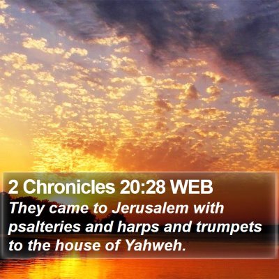 2 Chronicles 20:28 WEB Bible Verse Image
