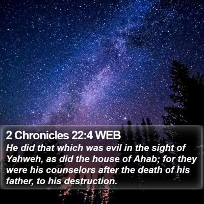 2 Chronicles 22:4 WEB Bible Verse Image