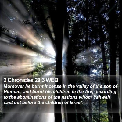 2 Chronicles 28:3 WEB Bible Verse Image