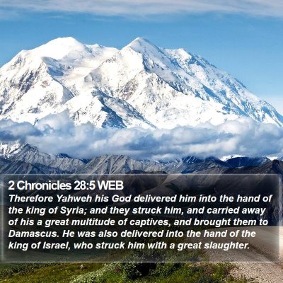 2 Chronicles 28:5 WEB Bible Verse Image