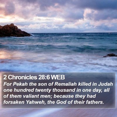 2 Chronicles 28:6 WEB Bible Verse Image